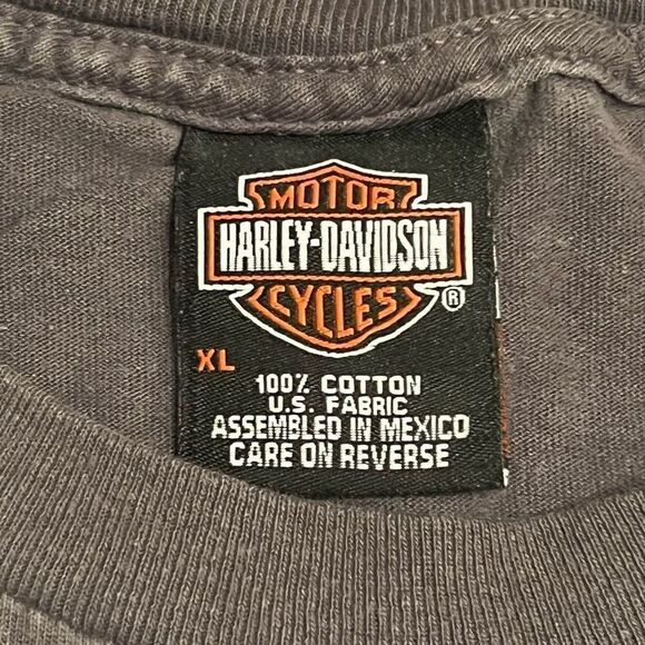 ‘07 Harley Davidson Grey Ultra Faded Front & Back Graphic Tee Shirt / Size XL - Picture 5 of 5